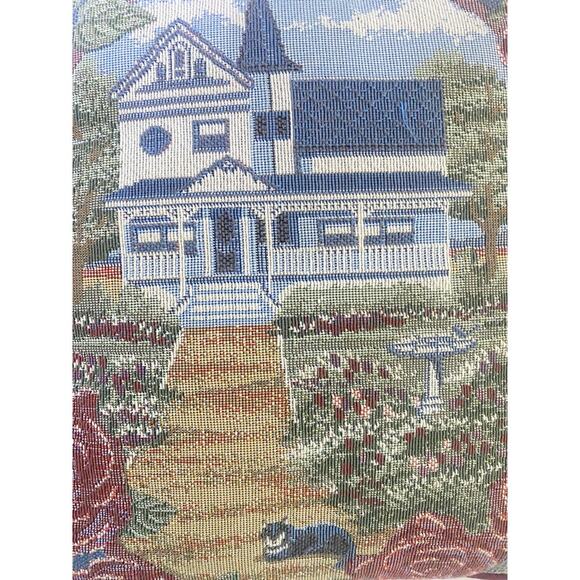 Throw Pillow Country Farmhouse Red Green and Blue 11" x 11" x 4" - Picture 4 of 4